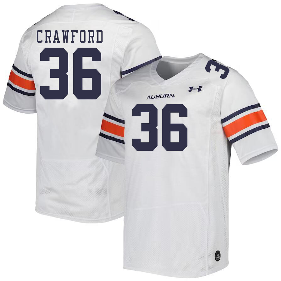 Men #36 Jay Crawford Auburn Tigers College Football Jerseys Stitched-White